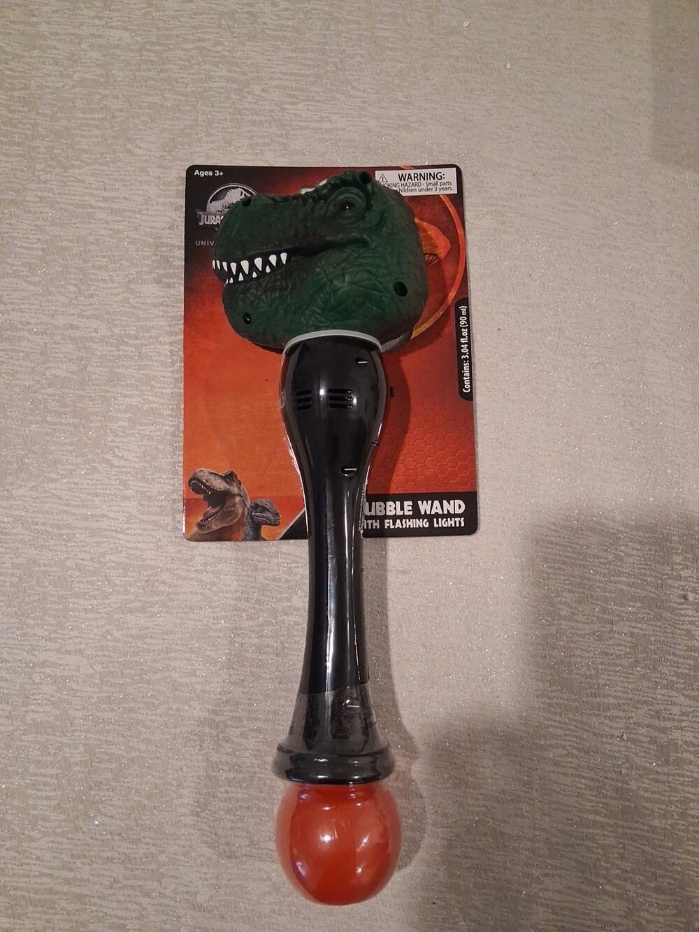 Universal Studios Jurassic World T.Rex Bubble Wand with Flashing Lights